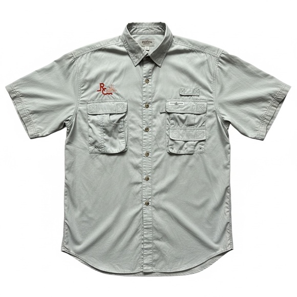 Hook & Tackle Other - Hook&Tackle High Tech Fishing Gear Men's Short Sleeve Button Down Shirt size XL